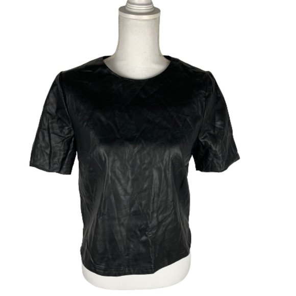 Forever 21 Tops - Forever 21 Faux Leather Women's Shirt Black Size S